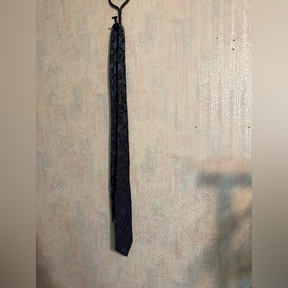 Paco Rabanne Navy Patterned Men's Extra Long Tie, 66”x3.5” Beautiful Tie